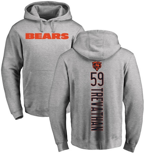 Chicago Bears Men Ash Danny Trevathan Backer NFL Football #59 Pullover Hoodie Sweatshirts->youth nfl jersey->Youth Jersey